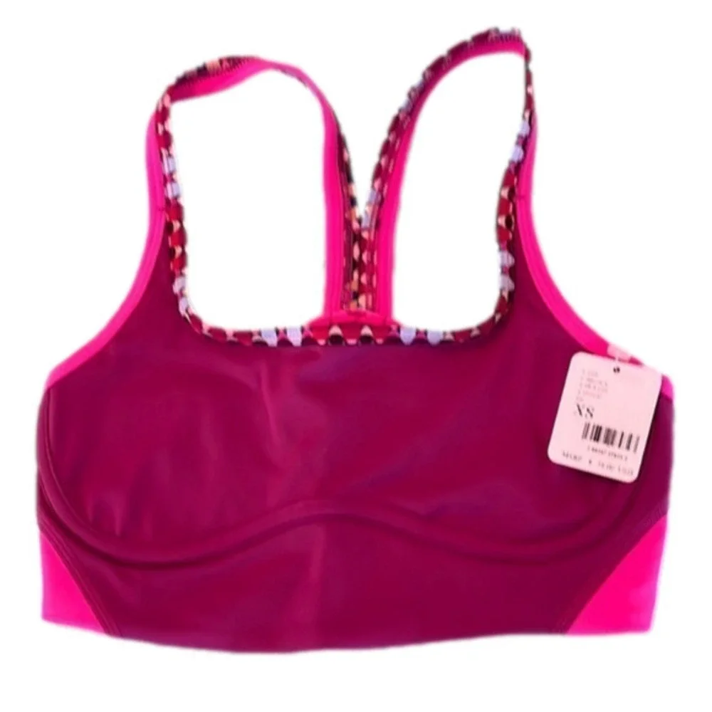 ❤️ Free People Movement Run Remix Bralette ~ Raspberry & Pink ~ XS NWT